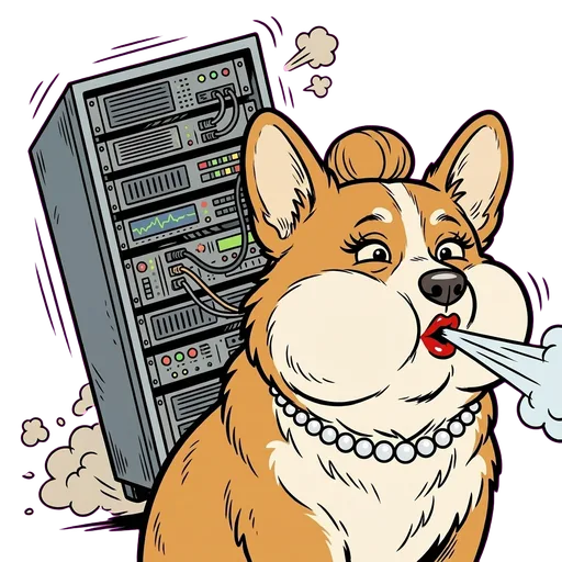 Corgi cartoon portrait of Arianna Puffington